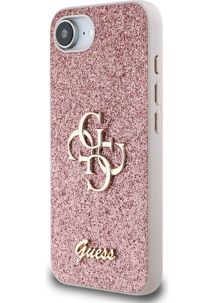 iPhone 16E Uyumlu Kılıf Guess Orjinal Lisanslı 4g Büyük Metal Logolu Glitter Kapak Pembe fiyatları
