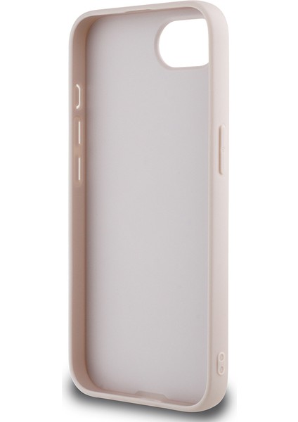 iPhone 16E Uyumlu Kılıf Guess Orjinal Lisanslı 4g Büyük Metal Logolu Glitter Kapak Pembe