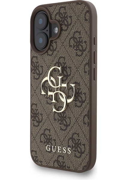 iPhone 16 Uyumlu Kılıf Guess Lisanslı Bilek Askı Ipli Metal 4g ve Yazı Logolu Kapak Kahverengi fiyatları