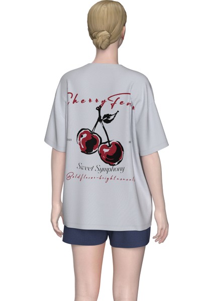 Cherry Forever Grafikli Oversize T-Shirt fırsatları