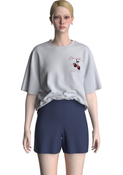 Cherry Forever Grafikli Oversize T-Shirt indirimleri