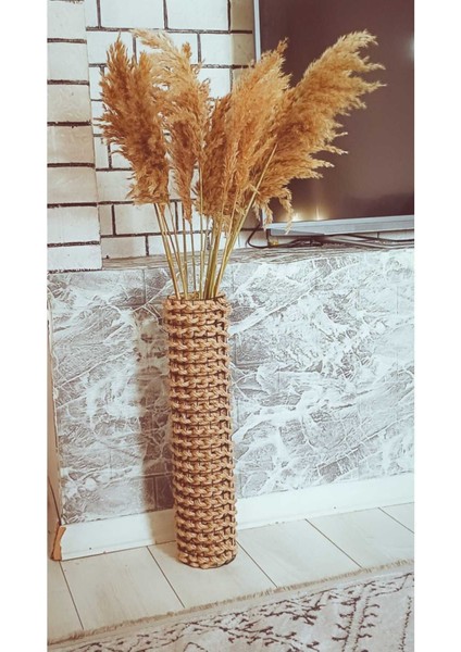 El Yapımı Metal Tel Hasır Çiçek Vazosu, 60CM, Dar Düzenleyici, Kahverengi fiyatları
