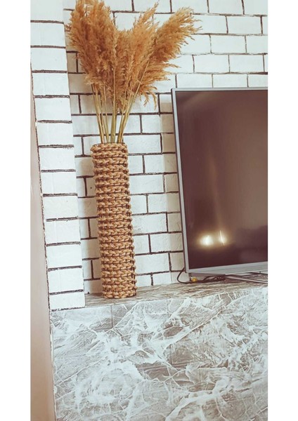 El Yapımı Metal Tel Hasır Çiçek Vazosu, 60CM, Dar Düzenleyici, Kahverengi modelleri