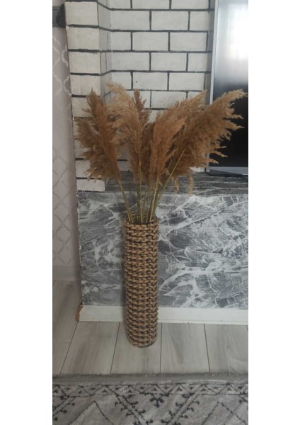 El Yapımı Metal Tel Hasır Çiçek Vazosu, 60CM, Dar Düzenleyici, Kahverengi fırsatları