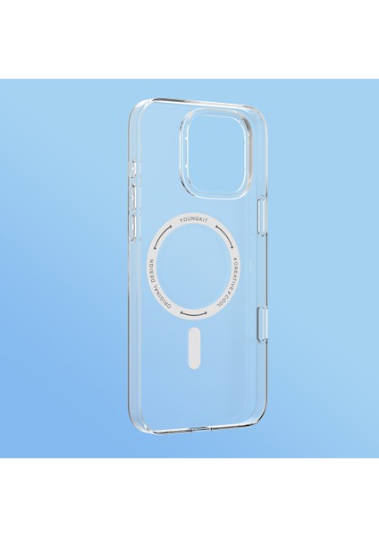 iPhone 16 Uyumlu Kılıf M-Safe Şarj Özellikli Youngkit Ice Serisi Kapak Şeffaf fırsatları