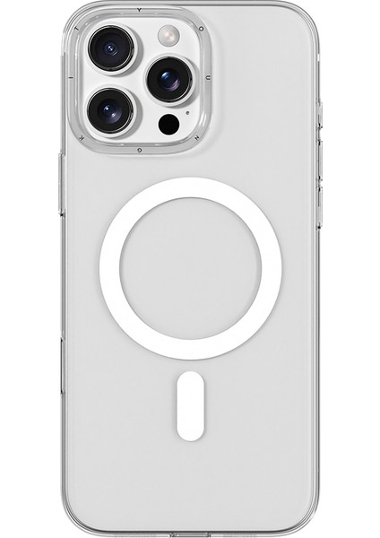 iPhone 16 Pro Uyumlu Kılıf M-Safe Şarj Özellikli Youngkit Ice Serisi Kapak Şeffaf