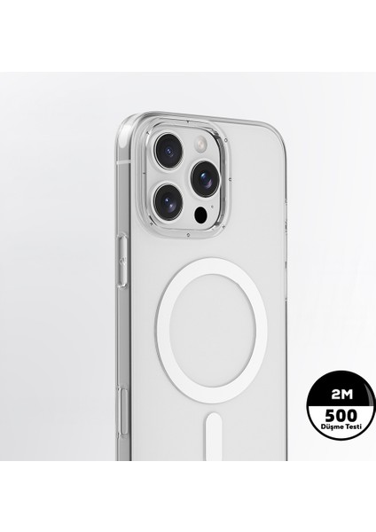 iPhone 16 Pro Uyumlu Kılıf M-Safe Şarj Özellikli Youngkit Ice Serisi Kapak Şeffaf modelleri