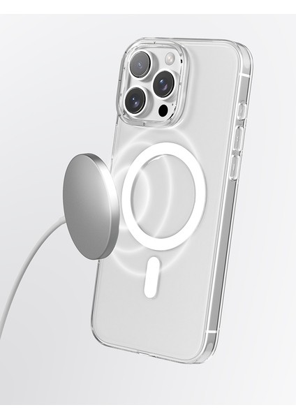 iPhone 16 Pro Uyumlu Kılıf M-Safe Şarj Özellikli Youngkit Ice Serisi Kapak Şeffaf indirimleri
