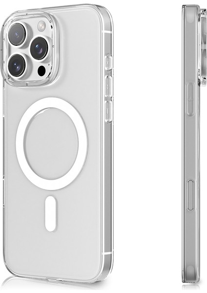 iPhone 16 Pro Uyumlu Kılıf M-Safe Şarj Özellikli Youngkit Ice Serisi Kapak Şeffaf