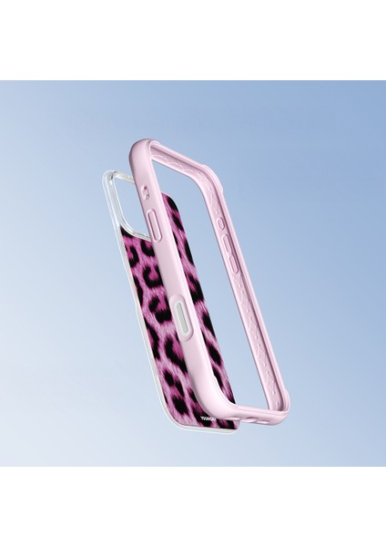 iPhone 16 Pro Uyumlu Kılıf M-Safe Şarj Özellikli Youngkit Leopard Serisi Kapak Pembe modelleri