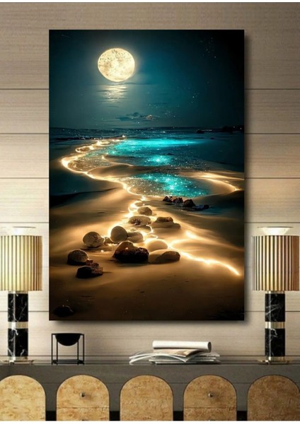 3D Tropikal Doğa Manzara Kanvas Tablo, Renkli ve Şık Dekorasyon Parçası