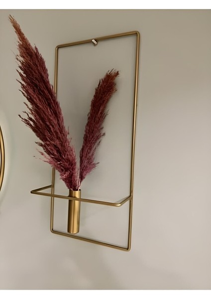 Altın Renkli 3'lü Saat Seti, 37X55CM, Çiçeklik 60CM Yükseklik, Şık ve Modern Tasarım