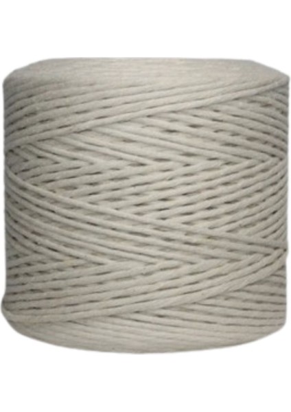 Pamuk Makrome 4 mm İp Krem