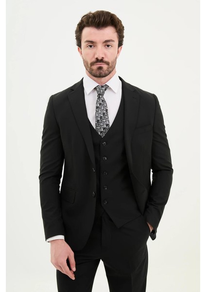 Düz Slim Fit Mono Yaka Klasik Yün Erkek Takım Elbise 45345 indirimleri