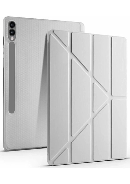 Samsung Galaxy X610 Tab S9 Fe Plus 12.4 Kılıf Kalemlikli Mars Tablet Kılıfı - Gri