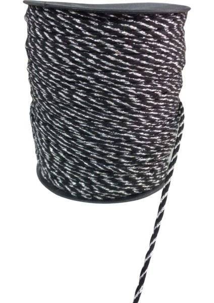 Bileklik ipi, Hediye Paketleme ipi, Şans, Bereket, Aşk, Şifa, Güç 5 mm Pamuk 5 metre Siyah