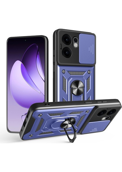 Oppo Reno 13F 5g Kılıf Ultra Korumalı Yüzüklü Manyetik Kamera Korumalı Sürgülü Vega Kapak
