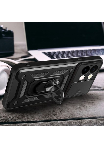 Oppo Reno 13F 5g Kılıf Ultra Korumalı Yüzüklü Manyetik Kamera Korumalı Sürgülü Vega Kapak modelleri