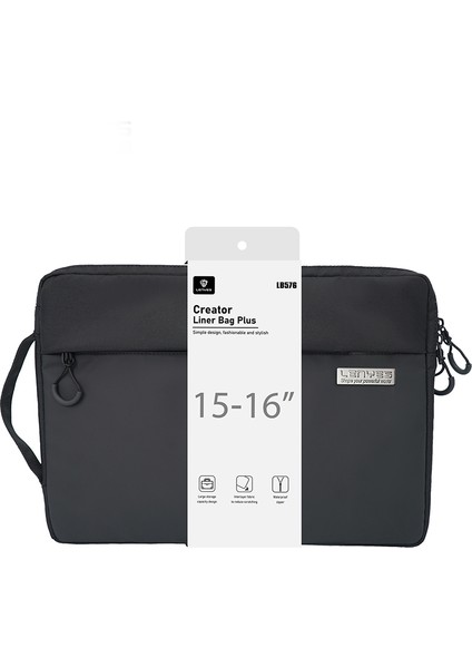LB576 Creator Serisi Darbe Emici Polyester Kumaş 15-16 Inç Laptop Çantası Siyah Notebook Çantası indirimleri