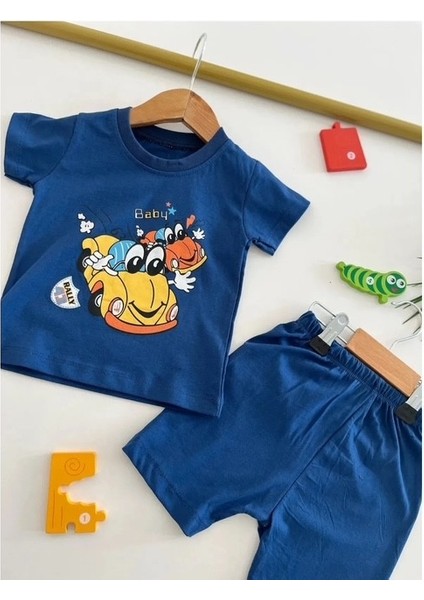 Baby Rally Mavi Erkek Alt-Üst Takım %100 Pamuk
