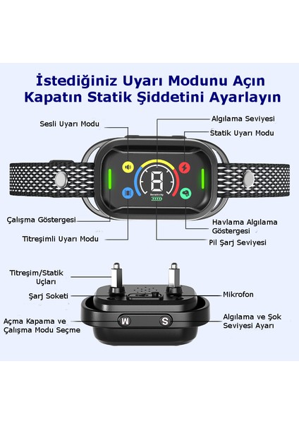 T319 Havlama Engellleyici Köpek Tasması, 5 Farklı Seçimli Çalışma Modu, Havlama Tasması modelleri
