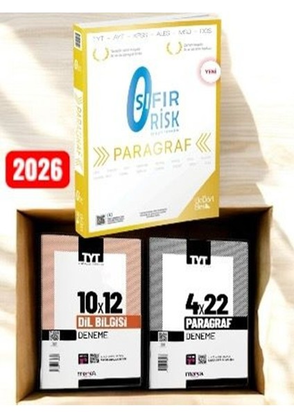 2026 Tyt Paragraf Sıfır Risk Soru Bankası Video Çözümlü Üç Dört Beş Yayınları ve Tyt Deneme Hediye