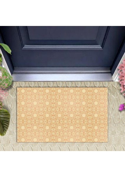 Dekoratif Dijital Baskı Pudra Daire Motif Dış Mekan Paspas K-2090