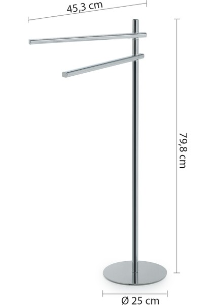 Circe Ayaklı HAVLULUK,İKILI,25XH79.8X45.3CM - Krom modelleri