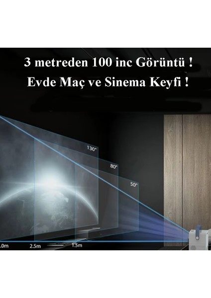 E300 Projektör | Android Tv Android Kurulu Full Hd Projeksiyon Cihazı Wi-Fi ve Bluetooth Destekli | Sinema Keyfi indirimleri