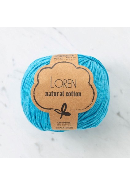 Natural Cotton Turkuaz El Örgü İpi - R091 - 33923