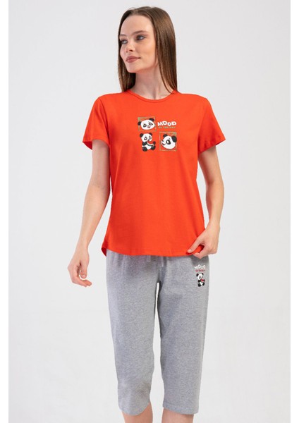 Kadın Kısa Kol Kaprili Pijama Takım , 408408