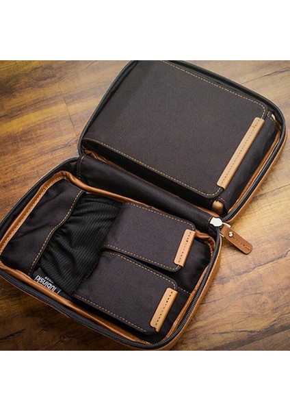 Yeni Seri Deri Puro Taşıma Çantası Kahve Çakmak+Kesici Set modelleri