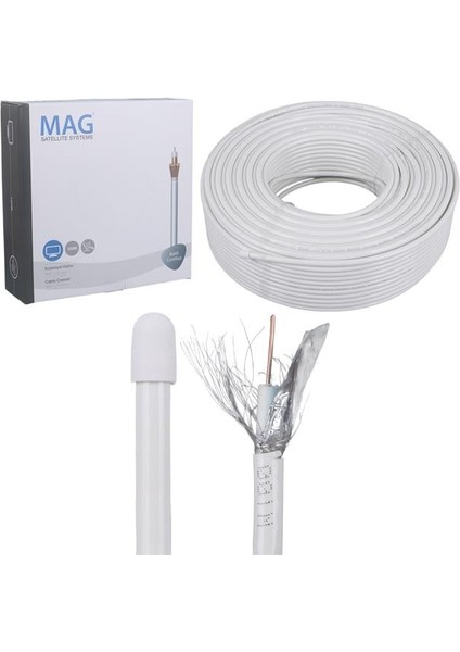 Rg6/u4 Bakır Ithal 100 Metre Anten Kablosu