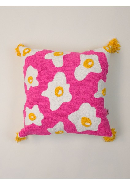 Özel Tasarım Eggy Yumurta Desenli Özel Tasarım Punch Kırlent Yastık