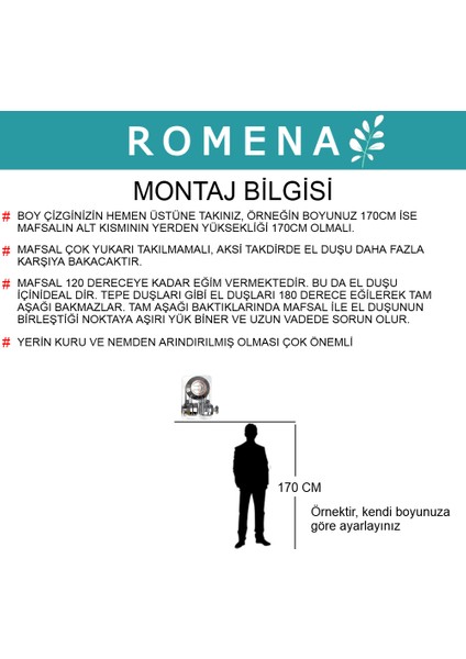 Askılı, Delme Yok, Yapışkanlı, Ultra Güçlü, El Duşu Mafsalı R5013-K indirimleri