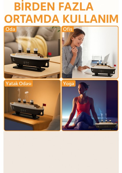 Gemi Tasarımlı Işıklı Aroma Terapi & Hava Nemlendirici Buhar Etkisiyle Ferahlık ve Şıklık Bir Arada fırsatları