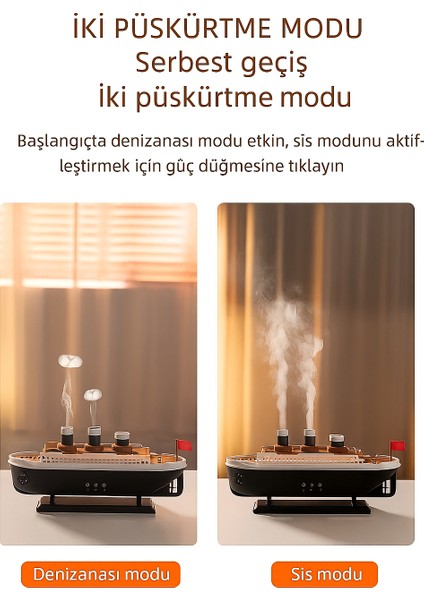Gemi Tasarımlı Işıklı Aroma Terapi & Hava Nemlendirici Buhar Etkisiyle Ferahlık ve Şıklık Bir Arada indirimleri