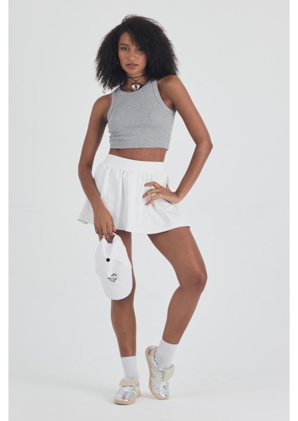 Kadın Pamuklu Crop Top Atlet Esnek Kaşkorse Ribanalı Bluz modelleri
