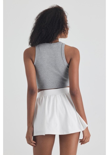 Kadın Pamuklu Crop Top Atlet Esnek Kaşkorse Ribanalı Bluz indirimleri