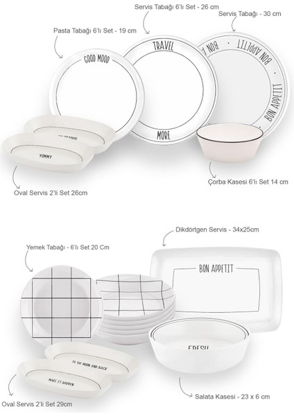 Daily Tunes Yemek Takımı 6 Kişilik 31 Parça