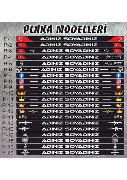 Kişiye Özel Isimli Plakalık (2 Adet ) Siyah Oto Plakalık fırsatları