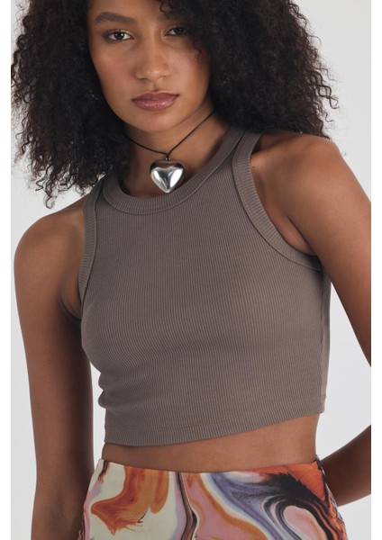 Kadın Pamuklu Crop Top Atlet Esnek Kaşkorse Ribanalı Bluz fiyatları