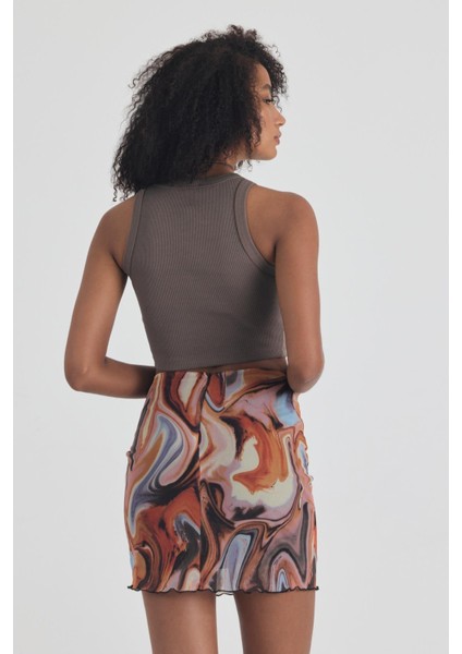Kadın Pamuklu Crop Top Atlet Esnek Kaşkorse Ribanalı Bluz indirimleri
