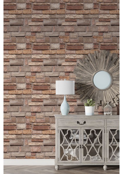 3D Renkli Tuğla Desenli Silinebilir Tekstil Duvar Kağıdı, Şık ve Dayanıklı Dekorasyon Seçeneği modelleri