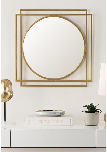 Şık Metal Dekoratif Dresuar Aynası, Zarif ve Parlak Tasarım