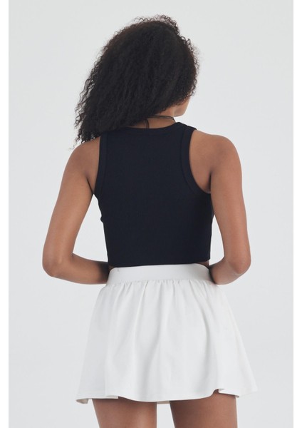Kadın Pamuklu Crop Top Atlet Esnek Kaşkorse Ribanalı Bluz indirimleri