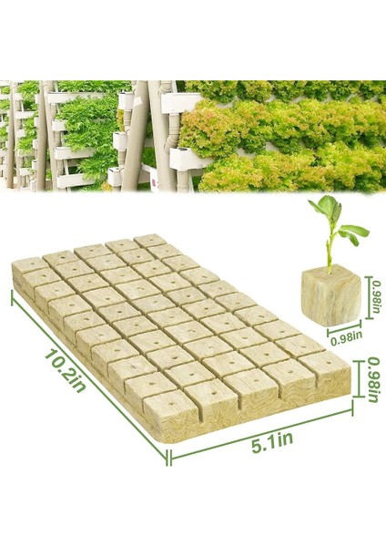 Kaya Yünü Fide Blokları 100’LÜ – Hidroponik & Topraksız Tarım Için