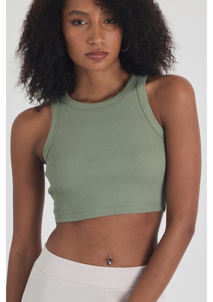 Kadın Pamuklu Crop Top Atlet Esnek Kaşkorse Ribanalı Bluz modelleri