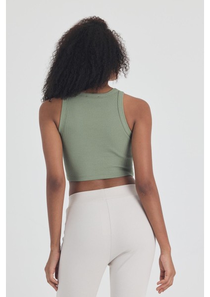 Kadın Pamuklu Crop Top Atlet Esnek Kaşkorse Ribanalı Bluz indirimleri