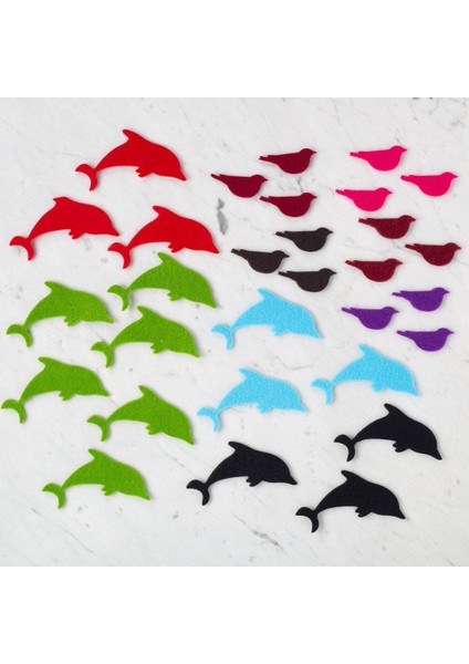 10 Paket Yunus ve Kuş Figürlü Keçe Set